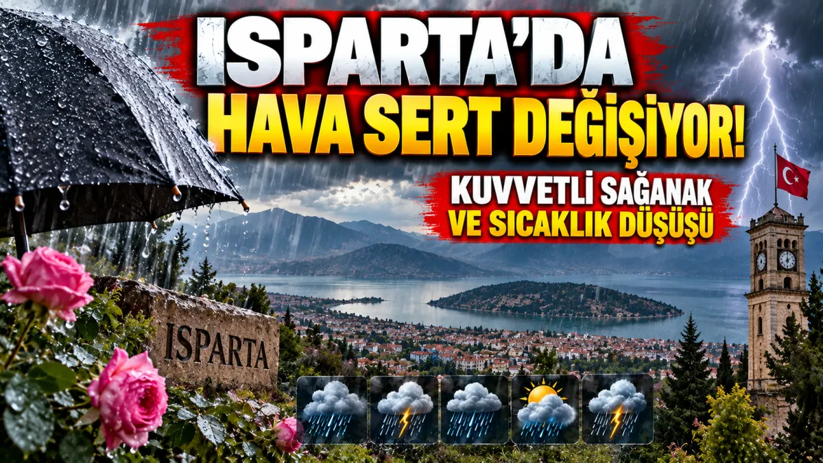 Isparta’da hava değişiyor! Kuvvetli sağanak ve sıcaklık düşüşü