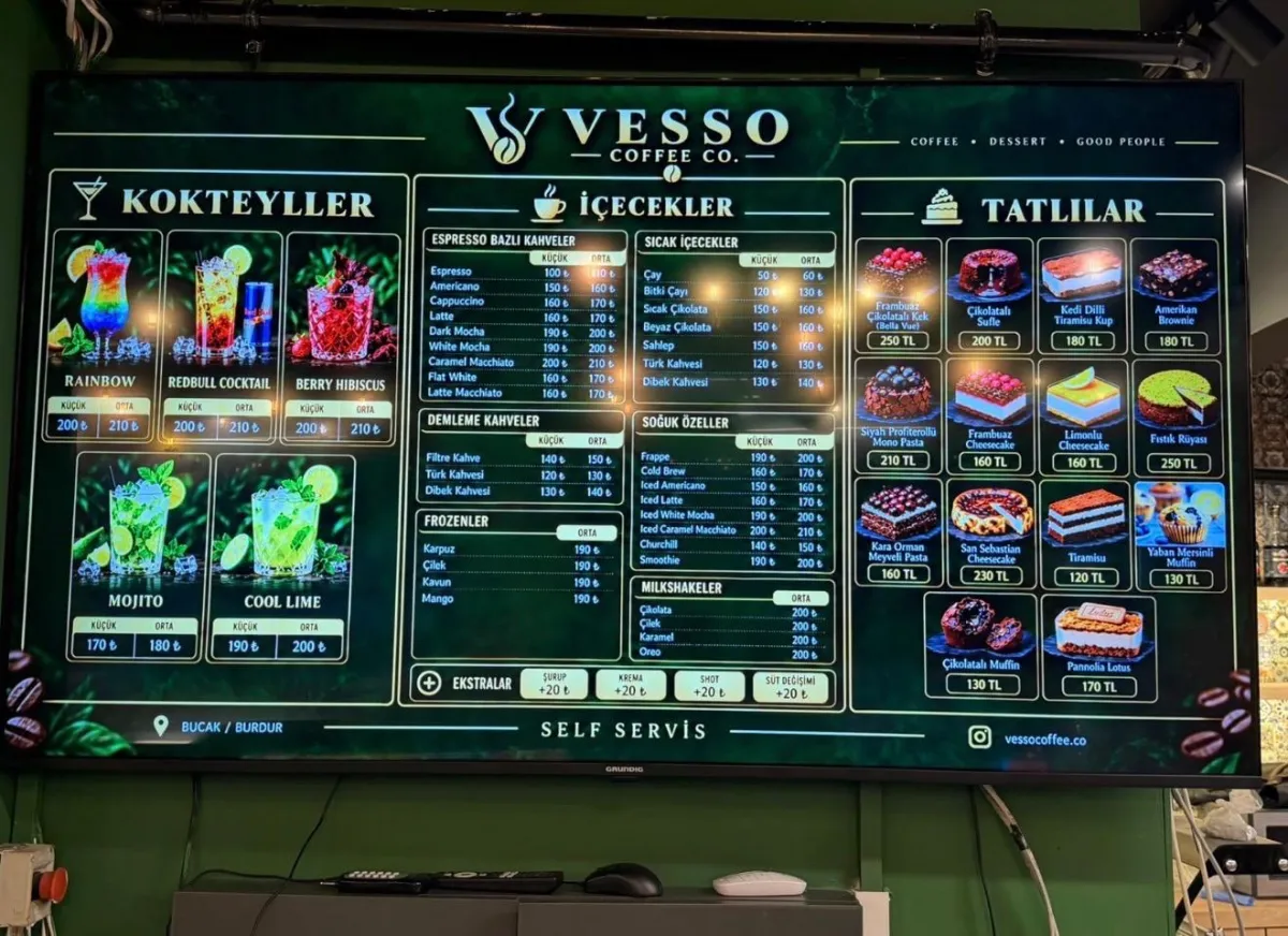 Bucak çarşısına yeni soluk Self Servis Vesso Coffee Co. açıldı
