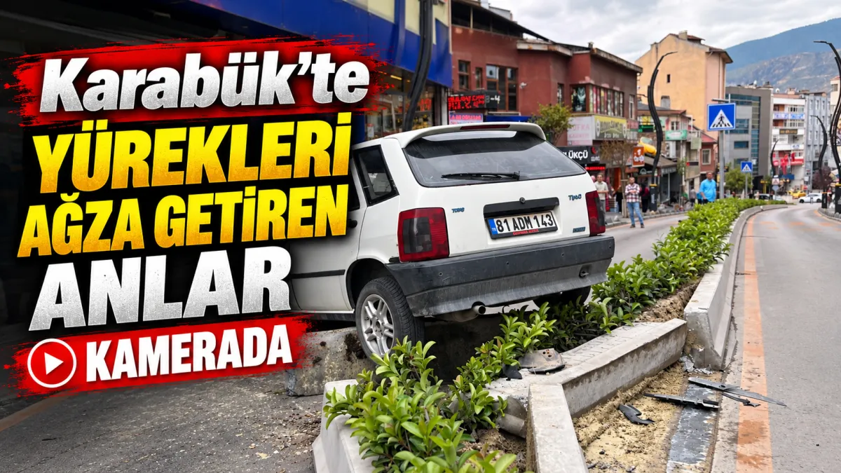 Karabük'te yürekleri ağza getiren anlar kamerada