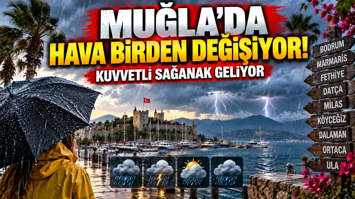 Muğla’da hava birden değişiyor! Kuvvetli sağanak geliyor