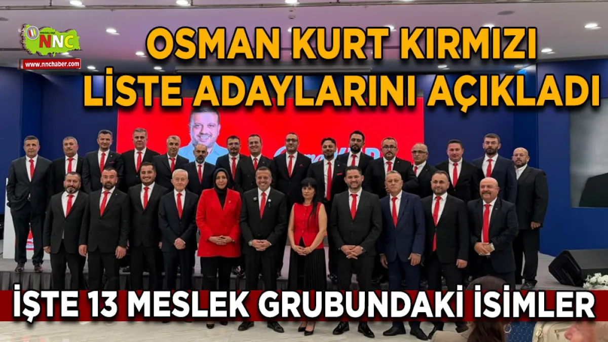 Osman Kurt Kırmızı Liste adaylarını açıkladı İşte 13 Meslek Grubundaki isimler