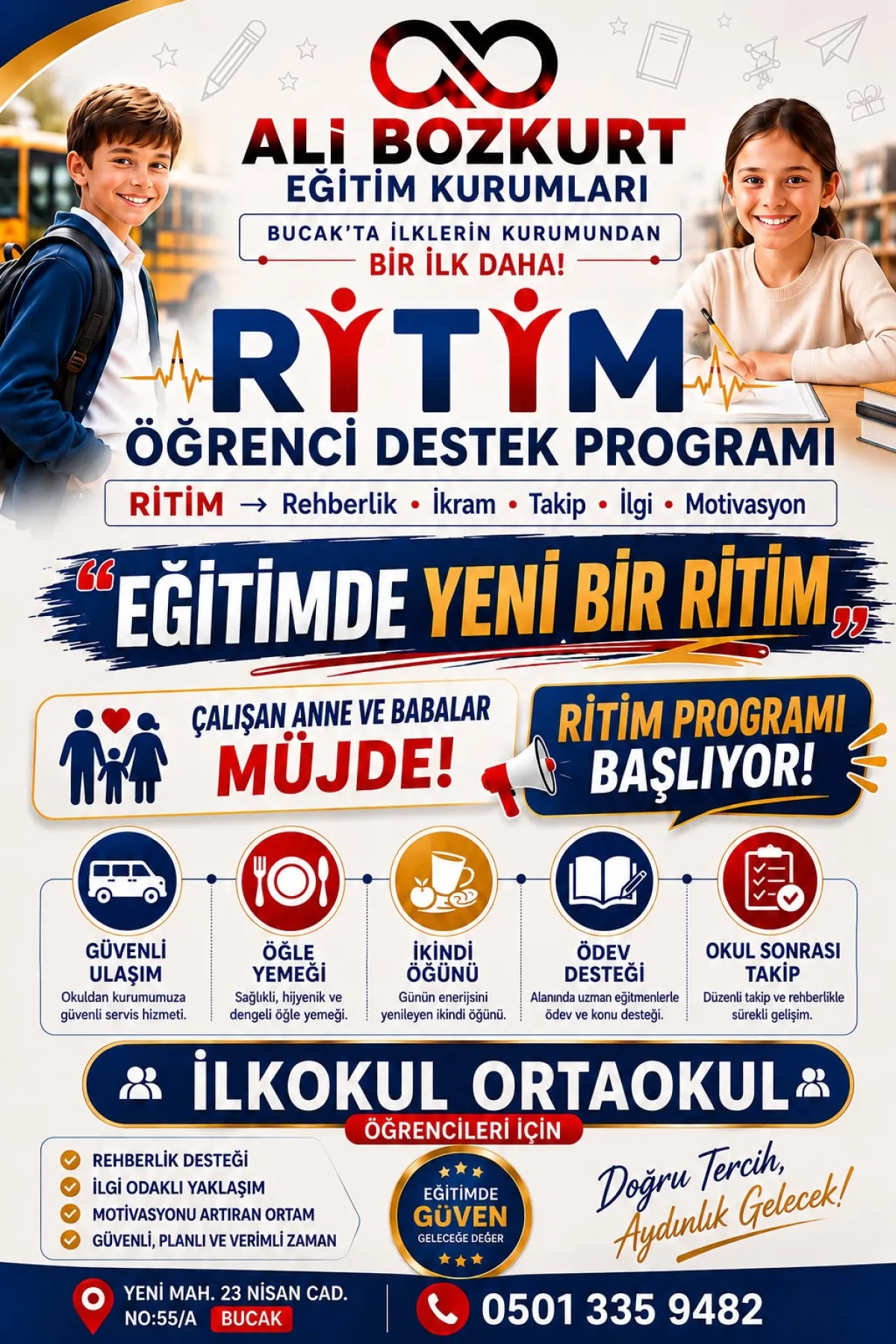 Bucak’ta eğitime güçlü destek Ali Bozkurt Eğitim Kurumları ve Mavi Akademi