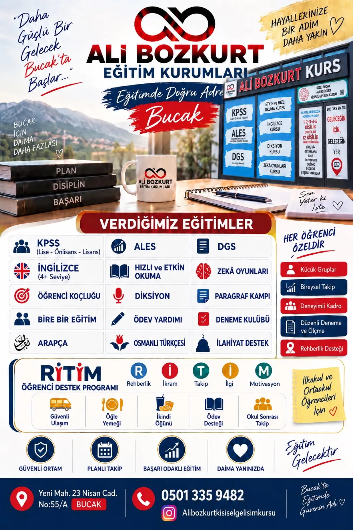 Bucak’ta eğitime güçlü destek Ali Bozkurt Eğitim Kurumları ve Mavi Akademi