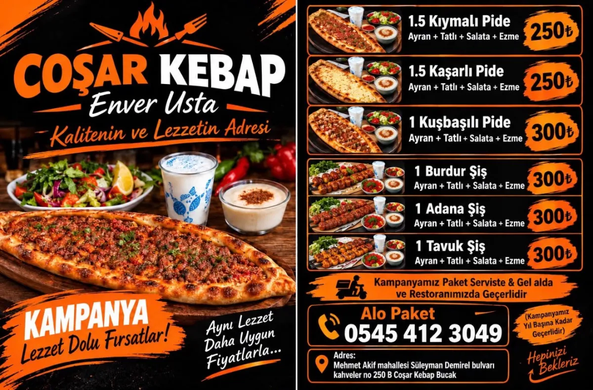 Bucak’ta Lezzet Şöleni Başladı! Coşar Kebap’tan Doyuran Menüler, Kaçırılmayacak Fiyatlar!