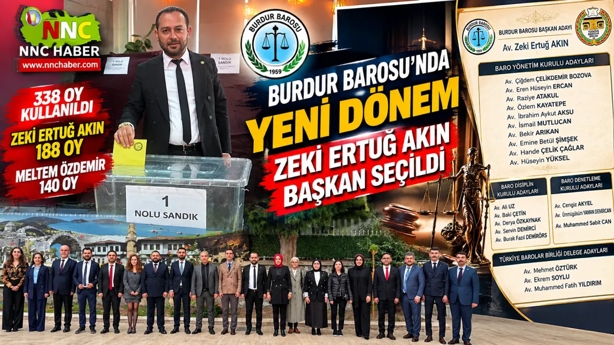 Burdur Barosu’nda Sandıktan Zeki Ertuğ Akın Çıktı!  Çiğdem Çelikdemir Bozova Bucak Temsilcisi seçildi 