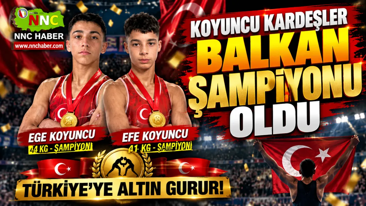 Korkutelili Koyuncu Kardeşler Balkan Şampiyonu! Efe ve Ege’den 2 Altın Madalya