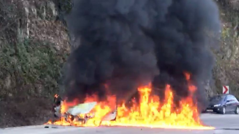 Cide'de Seyir Halindeki Otomobilde Yangın!-Haberler